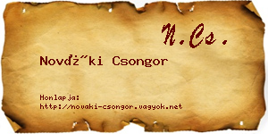 Nováki Csongor névjegykártya